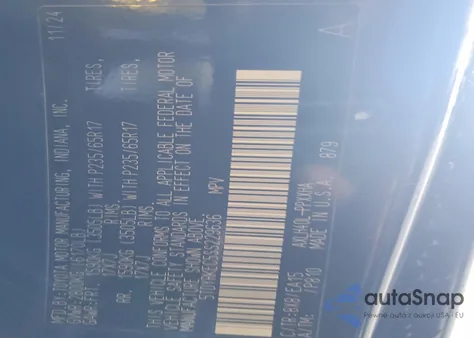 2025 Toyota Sienna Xle 8-Passenger z USA, uszkodzony, nr VIN 5TDYRKEC5SS229636